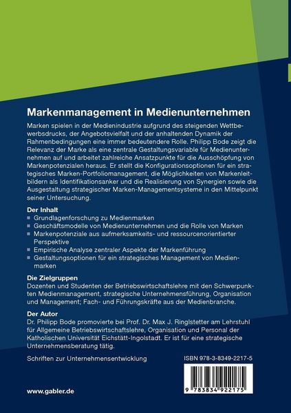 Produktbild: Markenmanagement in Medienunternehmen