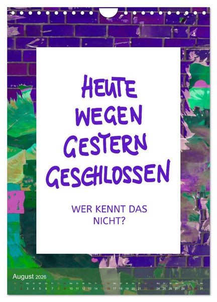 Produktbild: Lach du nur! - Flotte Spr&uuml;che schnell erkl&auml;rt (Wandkalender 2026 DIN A4 hoch), CALVENDO Monatskalender