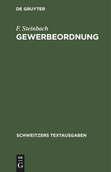 Produktbild: Gewerbeordnung