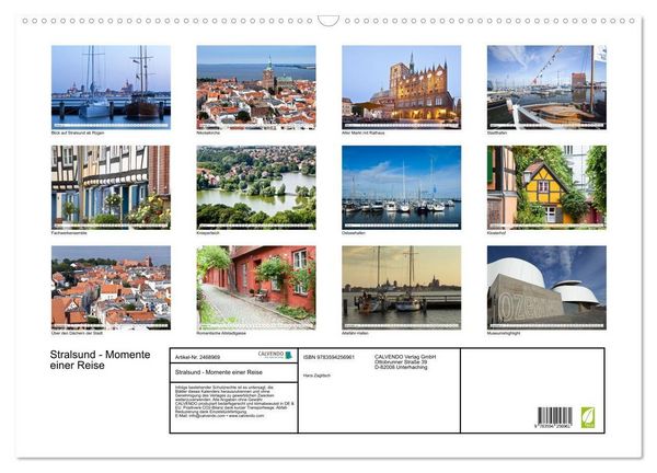 Produktbild: Stralsund - Momente einer Reise (Wandkalender 2027 DIN A2 quer), CALVENDO Monatskalender