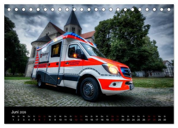 Produktbild: Feuerwehr und Rettungsdienst (Tischkalender 2026 DIN A5 quer), CALVENDO Monatskalender