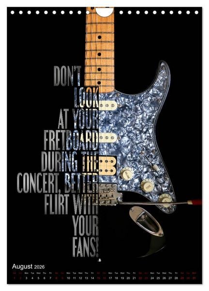 Produktbild: Rock Guitar Beauties (Wall Calendar 2026 DIN A4 portrait), CALVENDO 12 Month Wall Calendar