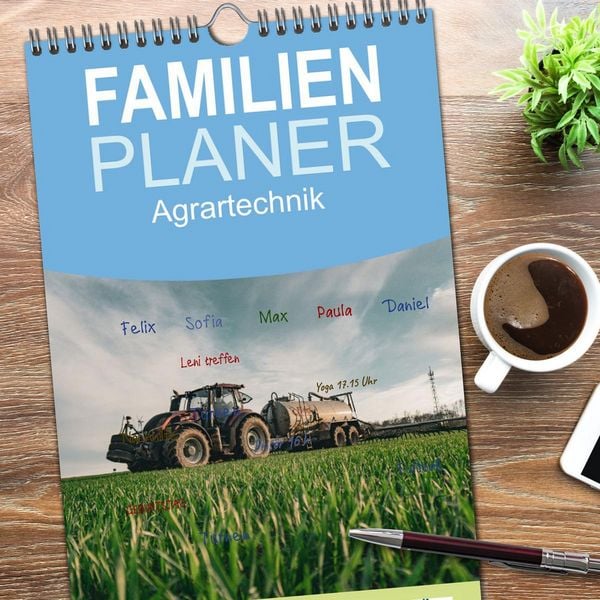 Produktbild: Familienplaner 2026 - Agrartechnik mit 5 Spalten (Wandkalender, 21 x 45 cm) CALVENDO
