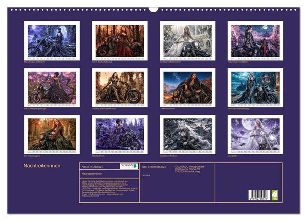 Produktbild: Nachtreiterinnen (Wandkalender 2027 DIN A2 quer), CALVENDO Monatskalender
