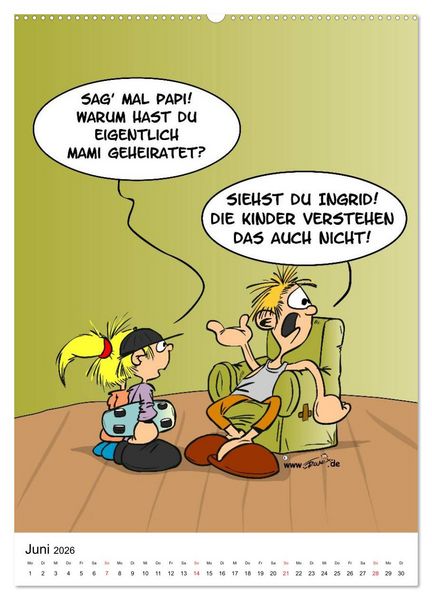 Produktbild: Trumix Cartoons - Nichts geht mehr (hochwertiger Premium Wandkalender 2026 DIN A2 hoch), Kunstdruck in Hochglanz