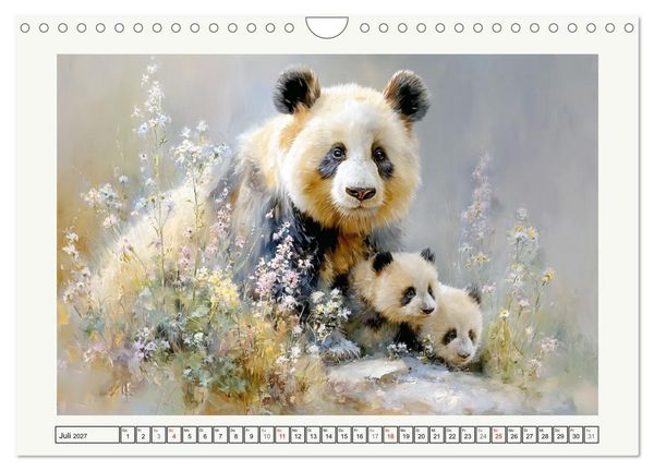 Produktbild: Pandas. Gl&uuml;cksmomente im Reich der B&auml;ren (Wandkalender 2027 DIN A4 quer), CALVENDO Monatskalender