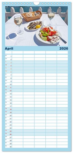 Produktbild: Familienplaner 2026 - Chalkidiki - Urlaubsparadies in Nordgriechenland mit 5 Spalten (Wandkalender, 21 x 45 cm) CALVENDO