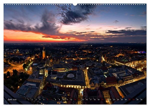 Produktbild: Nachts in Leipzig (Wandkalender 2026 DIN A2 quer), CALVENDO Monatskalender