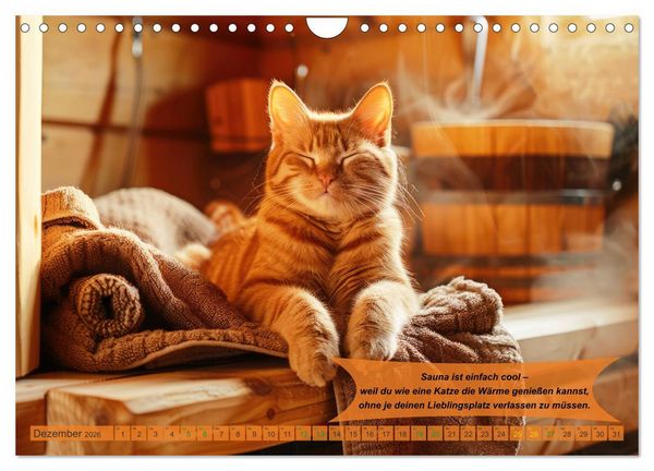 Produktbild: Tierisch lustige Saunafreunde (Wandkalender 2026 DIN A4 quer), CALVENDO Monatskalender