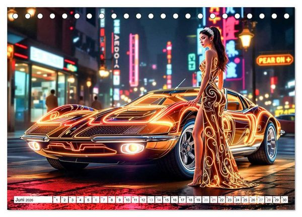Produktbild: Cars & Girls (Tischkalender 2026 DIN A5 quer), CALVENDO Monatskalender