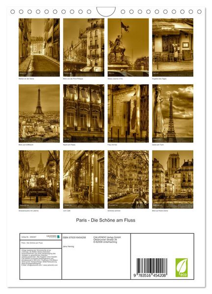 Produktbild: Paris - Die Sch&ouml;ne am Fluss (Wandkalender 2026 DIN A4 hoch), CALVENDO Monatskalender