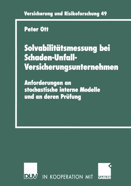 Produktbild: Solvabilit&auml;tsmessung bei Schaden-Unfall-Versicherungsunternehmen