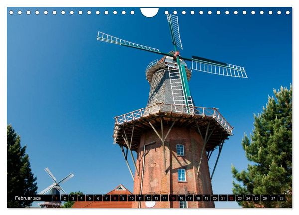 Produktbild: Windm&uuml;hlen in Deutschland (Wandkalender 2026 DIN A4 quer), CALVENDO Monatskalender