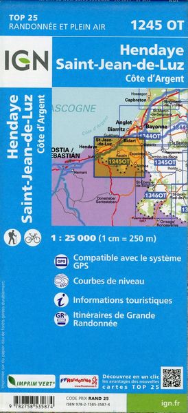 Produktbild: Hendaye - St. Jean-de-Luz- Cote d'argent 1:25.000
