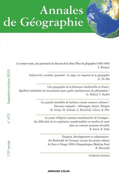 Produktbild: Revue Annales de Geographie T.675