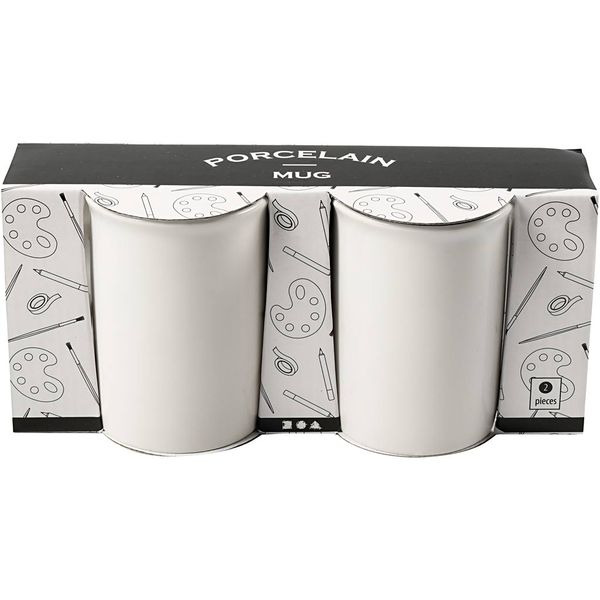 Produktbild: Creativ Company Becher, H 10 cm, D 7,4 cm, Wei&szlig;, 2 Stk