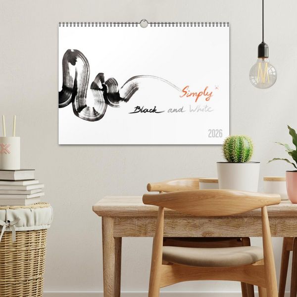 Produktbild: Simply Black and White/ Einfach Schwarz und Weiss - Kunst (Wandkalender 2026 DIN A3 quer), CALVENDO Monatskalender