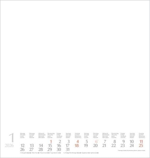 Produktbild: Foto-Malen-Basteln Bastelkalender weiß groß 2026