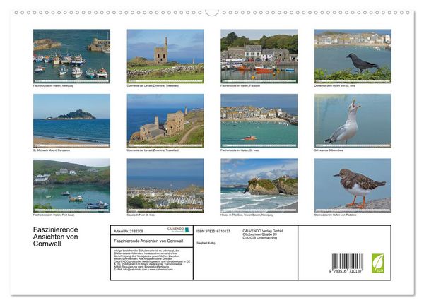 Produktbild: Faszinierende Ansichten von Cornwall (hochwertiger Premium Wandkalender 2026 DIN A2 quer), Kunstdruck in Hochglanz