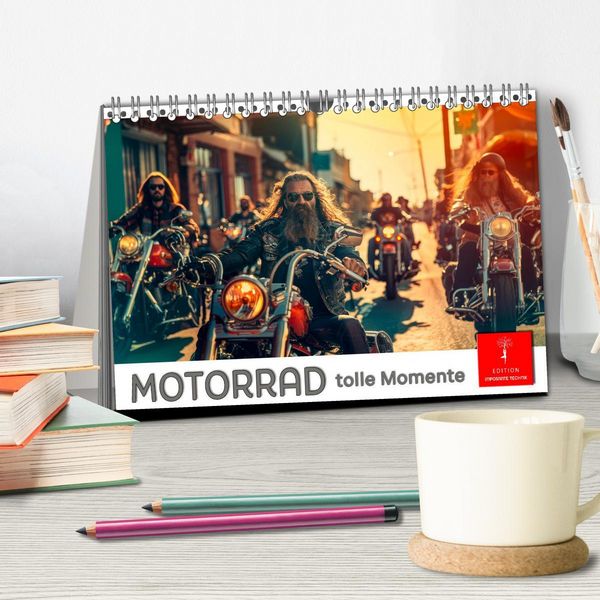 Produktbild: Motorrad tolle Momente (Tischkalender 2026 DIN A5 quer), CALVENDO Monatskalender