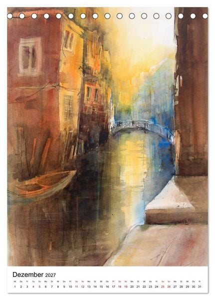 Produktbild: Aquarelle in Hochform (Tischkalender 2027 DIN A5 hoch), CALVENDO Monatskalender