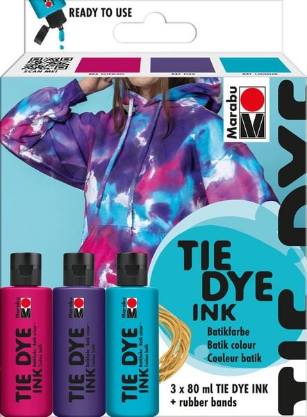 Produktbild: MARABU Batikfarben Tie Dye Ink, Trend himbeere, pflaume und karibik