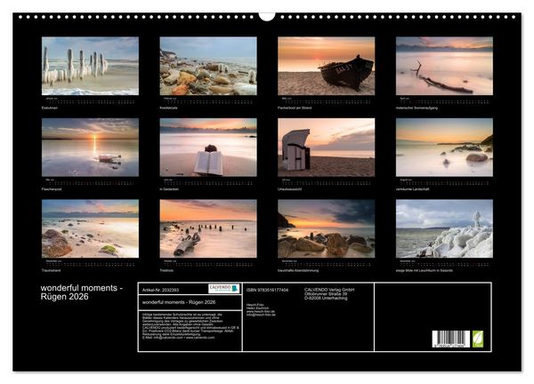Produktbild: wonderful moments - R&uuml;gen 2026 (Wandkalender 2026 DIN A2 quer), CALVENDO Monatskalender