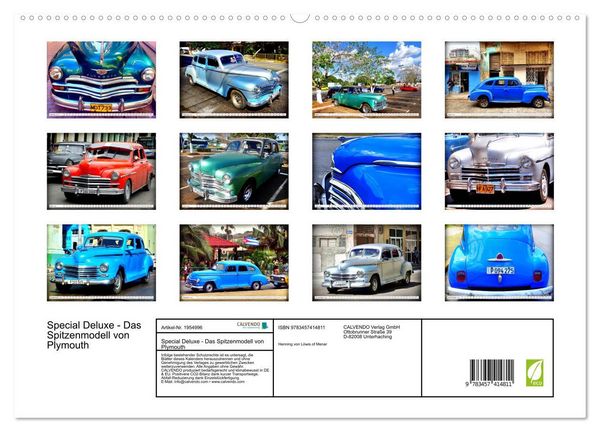 Produktbild: Special Deluxe - Das Spitzenmodell von Plymouth (hochwertiger Premium Wandkalender 2026 DIN A2 quer), Kunstdruck in Hochglanz