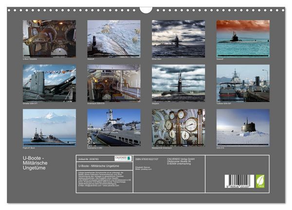 Produktbild: U-Boote - Milit&auml;rische Unget&uuml;me (Wandkalender 2026 DIN A3 quer), CALVENDO Monatskalender