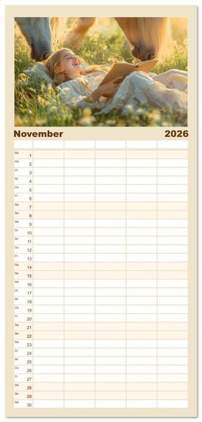 Produktbild: Familienplaner 2026 - Lesen ist eine Reise durch Zeit und Raum mit 5 Spalten (Wandkalender, 21 x 45 cm) CALVENDO