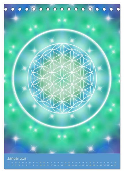 Produktbild: Blume des Lebens - Harmonie durch Symbolkraft (Tischkalender 2026 DIN A5 hoch), CALVENDO Monatskalender