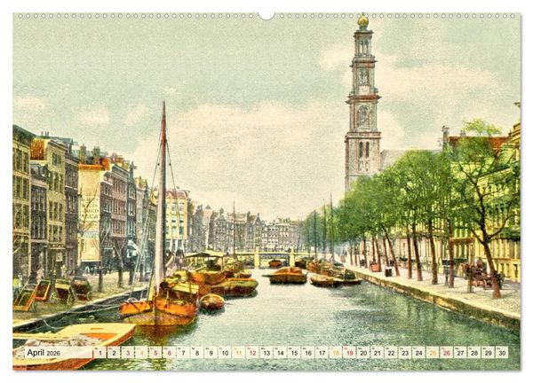 Produktbild: Amsterdam um 1900 (Wandkalender 2026 DIN A2 quer), CALVENDO Monatskalender