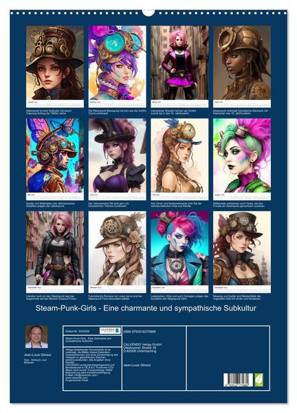 Produktbild: Steam-Punk-Girls - Eine charmante und sympathische Subkultur (Wandkalender 2026 DIN A2 hoch), CALVENDO Monatskalender