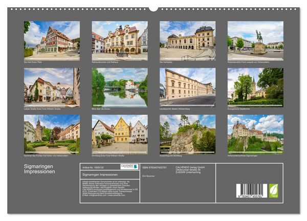 Produktbild: Sigmaringen Impressionen (hochwertiger Premium Wandkalender 2026 DIN A2 quer), Kunstdruck in Hochglanz