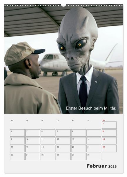 Produktbild: Aliens sind gelandet. Wie k&ouml;nnte diese Zukunftsvision f&uuml;r uns Menschen aussehen? (Wandkalender 2026 DIN A2 hoch), CALVENDO Monatskalender