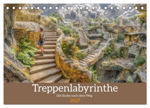 Produktbild: Treppenlabyrinthe &ndash; Die Suche nach dem Weg (Tischkalender 2027 DIN A5 quer), CALVENDO Monatskalender