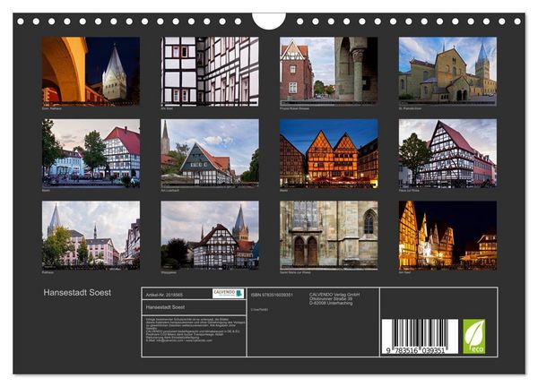 Produktbild: Hansestadt Soest (Wandkalender 2026 DIN A4 quer), CALVENDO Monatskalender