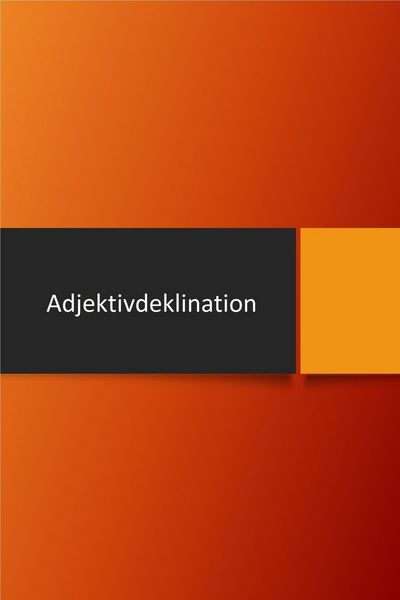 Produktbild: Adjektivdeklination (Alle Kasus) - ( Almanca Sifat &Ccedil;ekimleri Nominativ Akkusativ Dativ Genitiv )