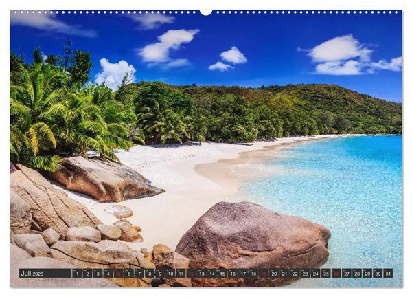 Produktbild: Seychellen &ndash; Traumstr&auml;nde im Paradies (hochwertiger Premium Wandkalender 2026 DIN A2 quer), Kunstdruck in Hochglanz