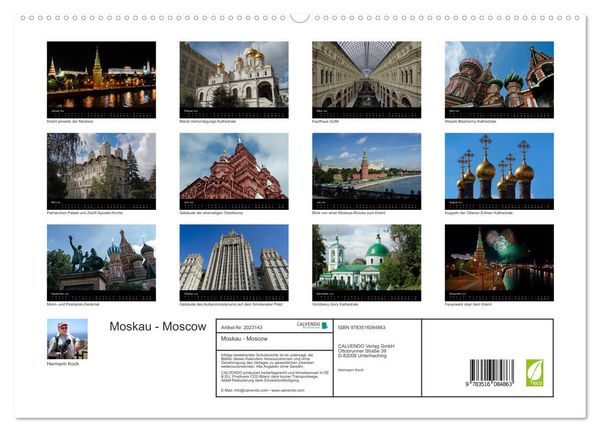 Produktbild: Moskau - Moscow (hochwertiger Premium Wandkalender 2026 DIN A2 quer), Kunstdruck in Hochglanz