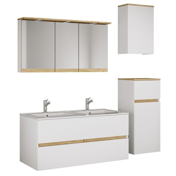 Produktbild: 5 tlg. Badm&ouml;bel-Set mit Waschbecken Cosila-I 111cm