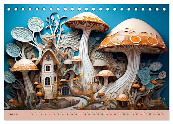 Produktbild: Magie der Pilze (Tischkalender 2026 DIN A5 quer), CALVENDO Monatskalender