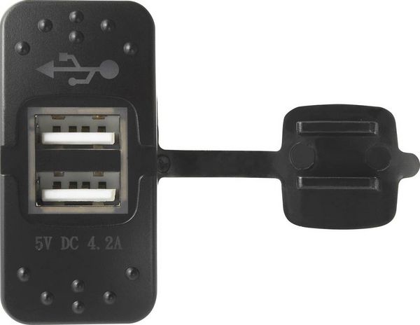 Produktbild: Dual USB Ladeger&auml;t Steckdose 4,2A blau Buchse, Einbau TC-9070408 TRU COMPONENTS Inhalt: 1 St.