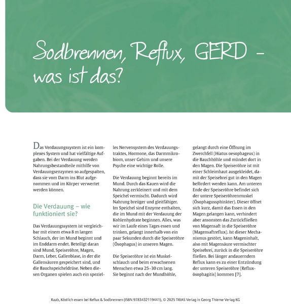 Produktbild: K&ouml;stlich essen Reflux und Sodbrennen