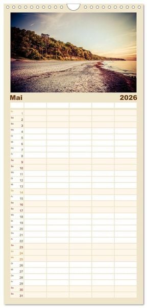 Produktbild: Familienplaner 2026 - Ostseebad Warnem&uuml;nde mit 5 Spalten (Wandkalender, 21 x 45 cm) CALVENDO
