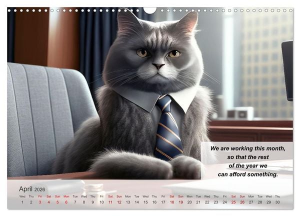 Produktbild: The humoristic cat guide (Wall Calendar 2026 DIN A3 landscape), CALVENDO 12 Month Wall Calendar