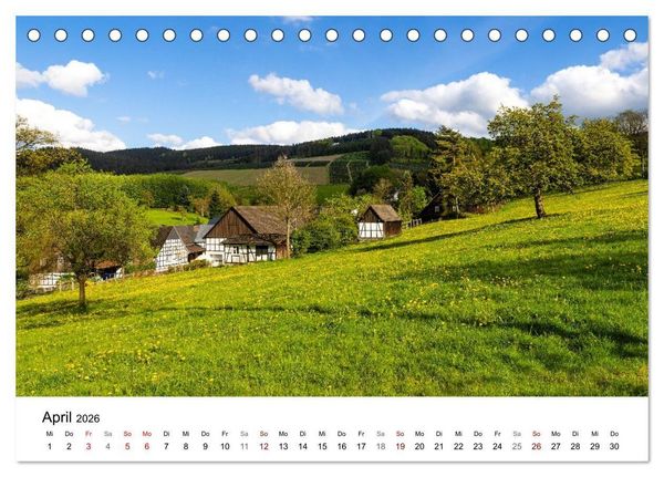 Produktbild: Sauerland - Land der tausend Berge (Tischkalender 2026 DIN A5 quer), CALVENDO Monatskalender