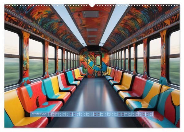 Produktbild: Graffiti Train (hochwertiger Premium Wandkalender 2026 DIN A2 quer), Kunstdruck in Hochglanz