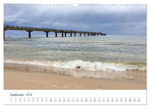 Produktbild: Seebr&uuml;cken an der Ostsee - Aufs Meer laufen und die frische Ostseebrise genie&szlig;en (Wandkalender 2026 DIN A3 quer), CALVENDO Monatskalender
