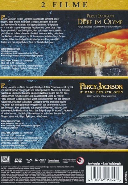 Produktbild: Percy Jackson 1&2 [ 2 DVDs]
